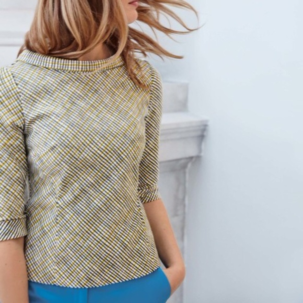 Boden Mia Top, 3/4 sleeve, back zip